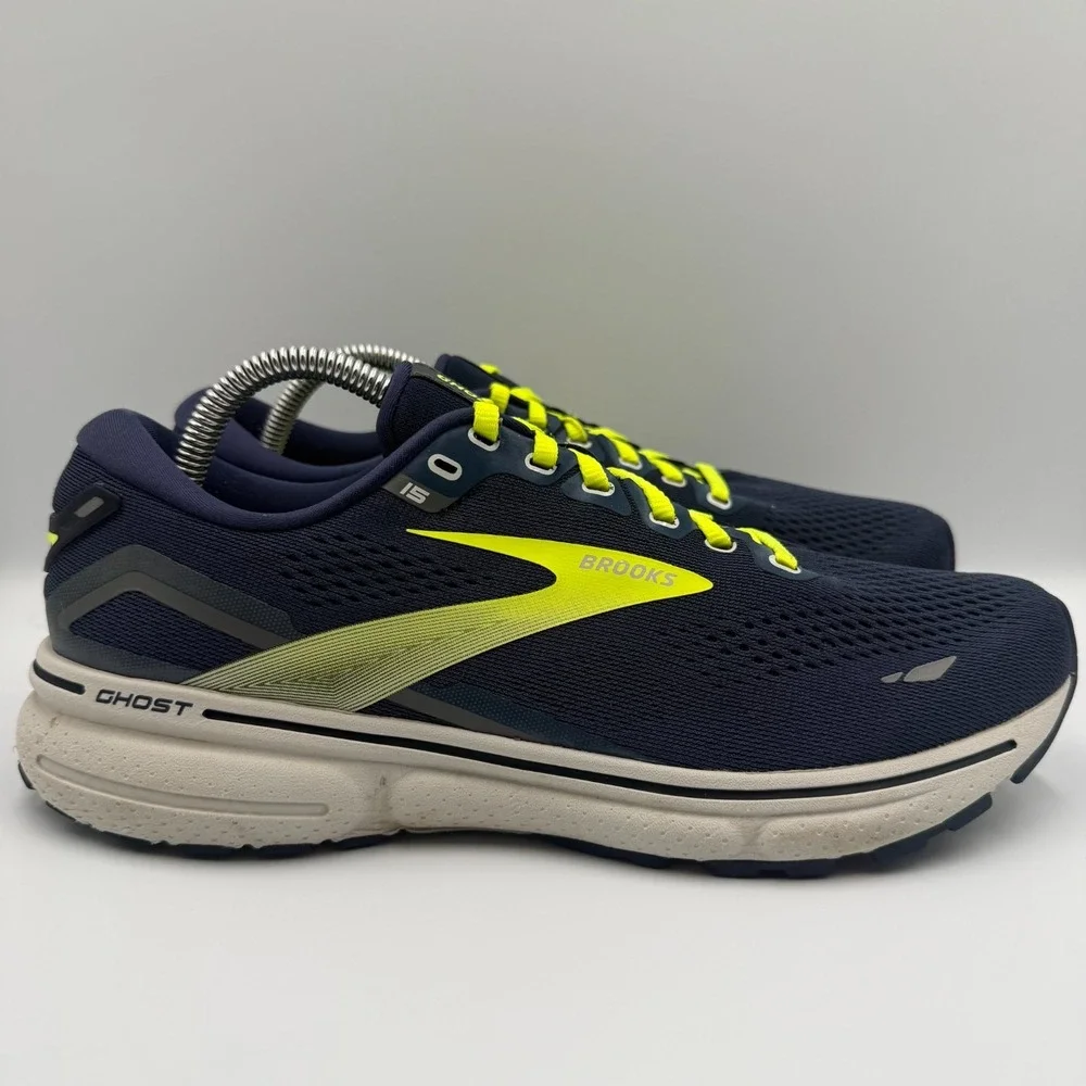 Brooks Ghost‎ 15 Blue Yellow Running Shoes Sneakers Men's Size 9 D 1103931D429